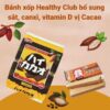 Bánh xốp Healthy Club bổ sung sắt, canxi, vitaminD ( 21.3g x 40 bánh) vị Cacao - Gói