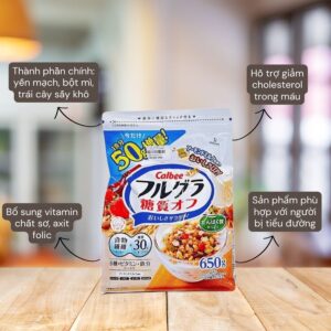 Ngũ cốc Calbee Nhật Bản trắng 650g mẫu mới - Gói