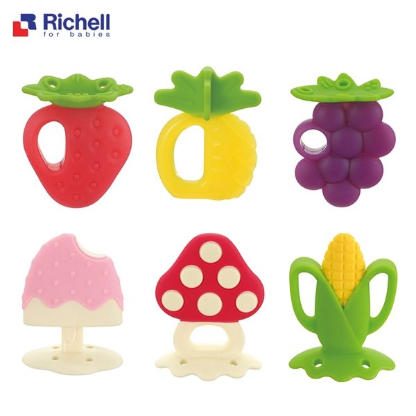 Gặm nướu Richell Nhật Bản silicone hình quả dâu - Chiếc - Ảnh 3