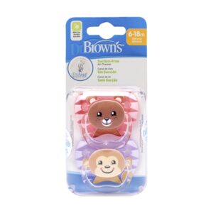 Ty giả Dr Brown's gấu và khỉ cho bé 6-18m Hồng (set 2) - Cái