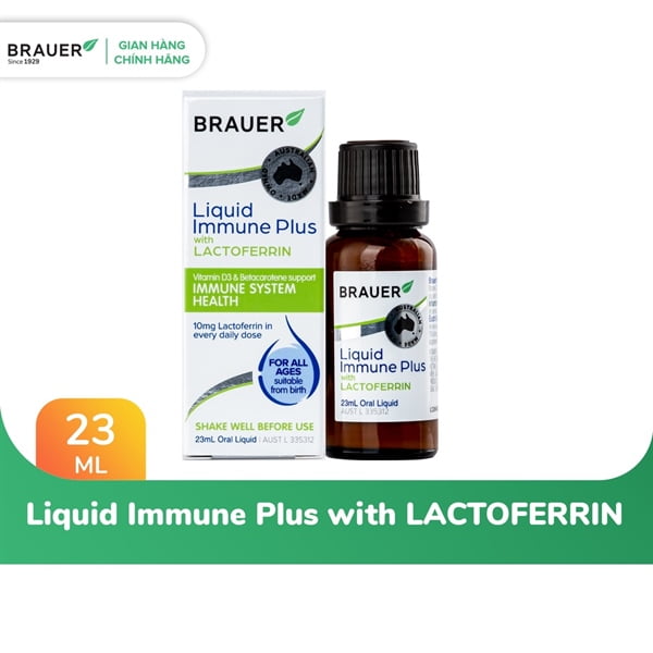 Lactoferrin tăng cường hệ miễn dịch Brauer cho mọi lứa tuổi từ sơ sinh ( lọ 23ml) - Hộp