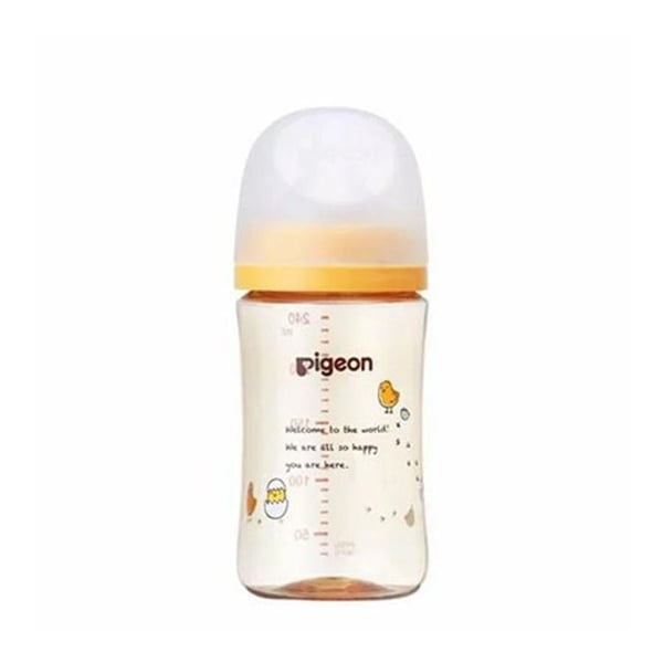 Bình sữa Pigeon Nhật Bản PPSU Plus thế hệ III hình gà con 240ml (3M+) - Cái