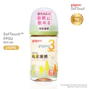 Bình sữa Pigeon Nhật Bản PPSU Plus thế hệ III hình cây 240ml (3M+) - Cái