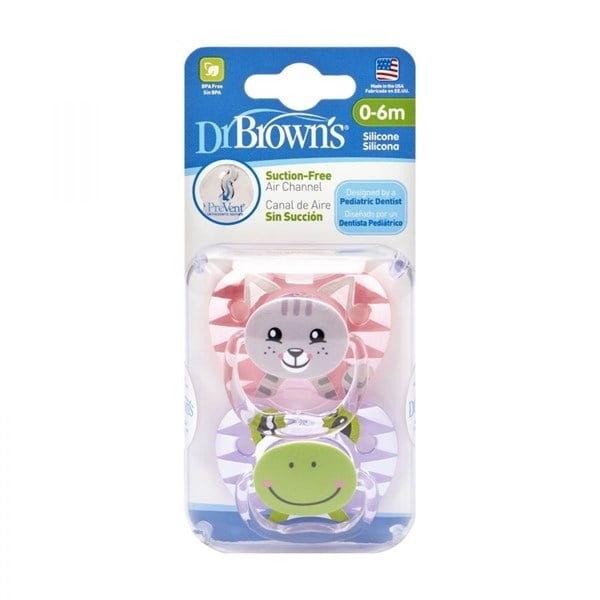Ty giả Dr Brown's mèo và ếch 0-6m Hồng (Set 2) - Cái
