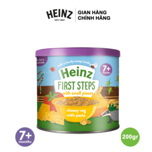 Bột ăn dặm Heinz Anh vị mỳ ý rau củ và phô mai 200g cho bé 7m+ - Lon