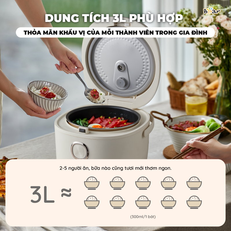 Nồi cơm điện Bear SB-NC30A - Tiếng Việt - Ảnh 4