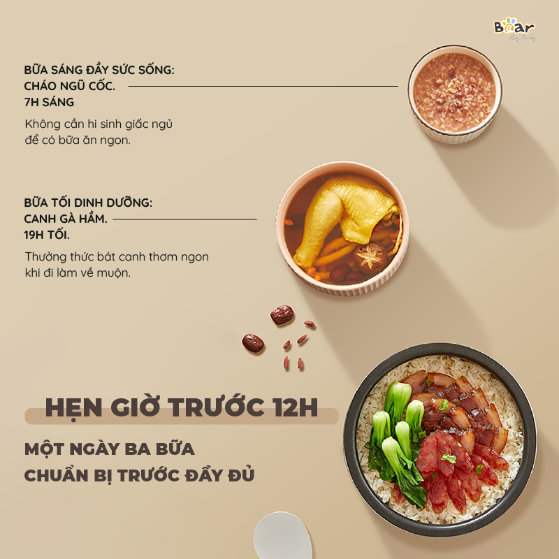 Nồi cơm điện Bear SB-NC30A - Tiếng Việt - Ảnh 6