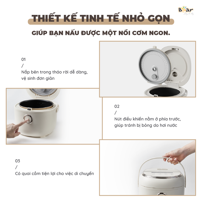 Nồi cơm điện Bear SB-NC30A - Tiếng Việt - Ảnh 5