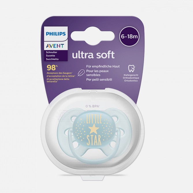Ty giả Philips Avent siêu mềm 6M-18M màu Xanh (đơn)