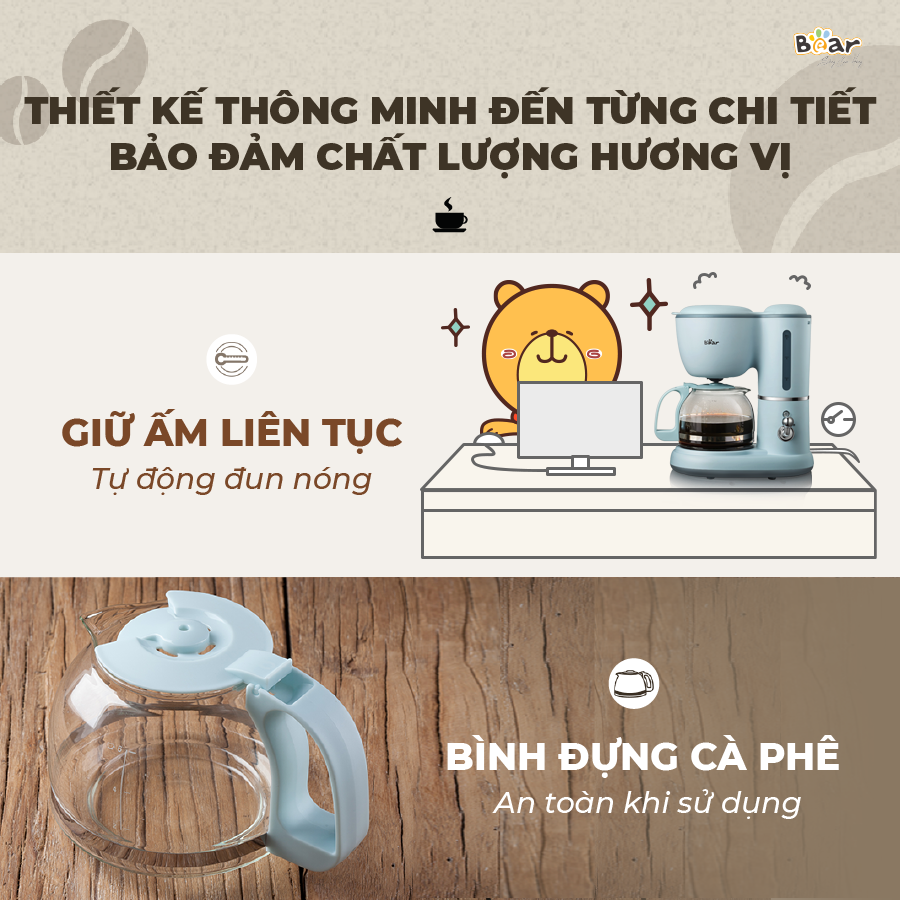 Máy pha trà và cà phê Bear Model: SB- CF06A - Ảnh 5