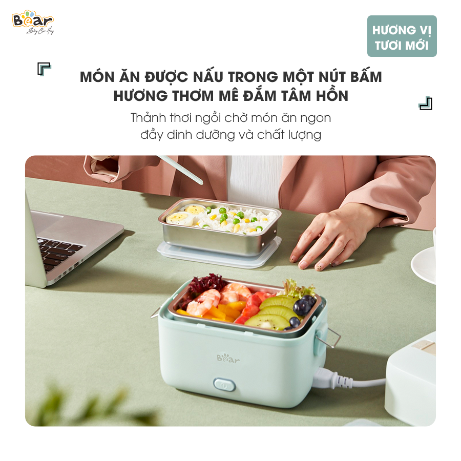 Hộp Cơm Điện Bear SB-HC12L - English - Ảnh 2