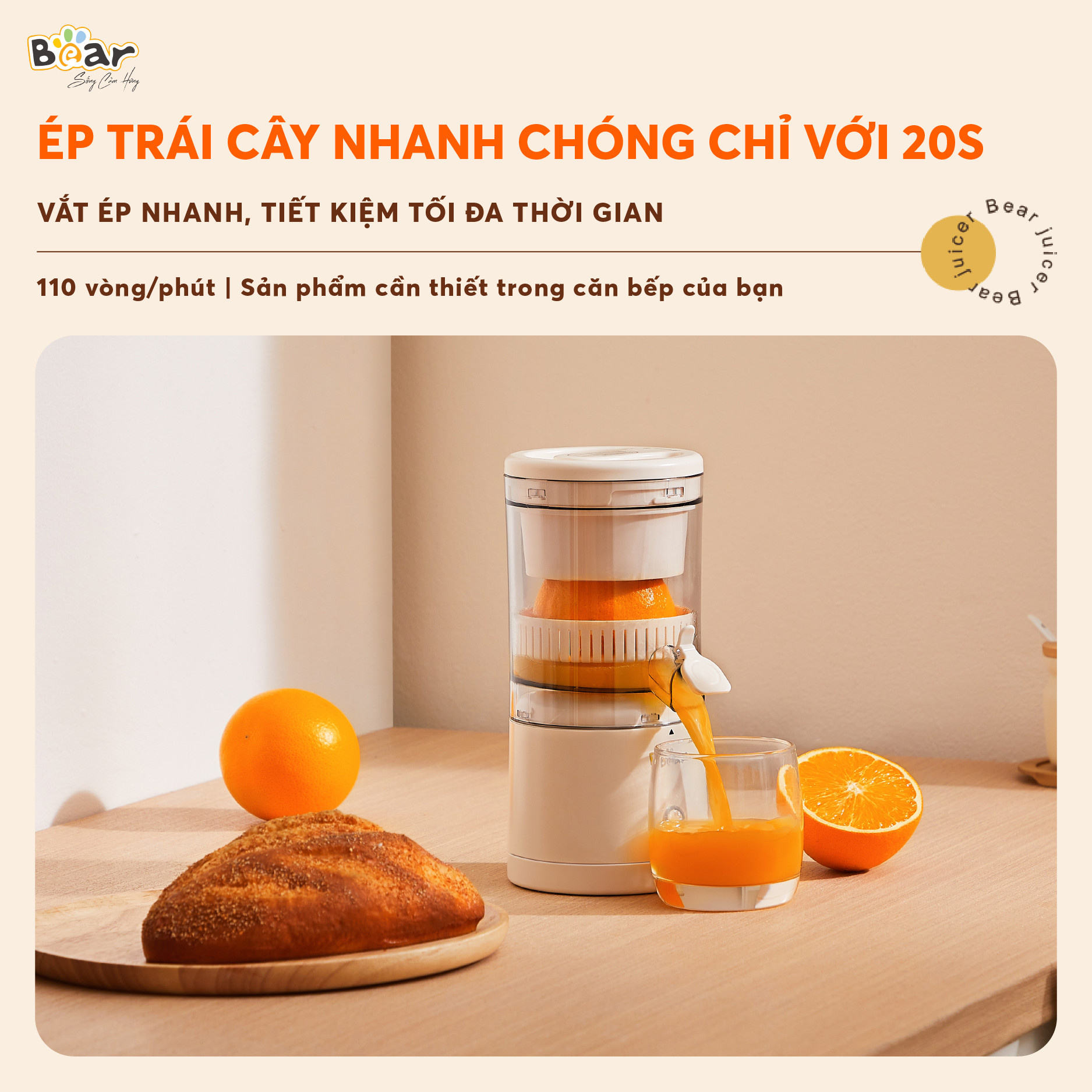 Máy vắt cam Bear Model: ZZJ-F45A5 - Ảnh 2