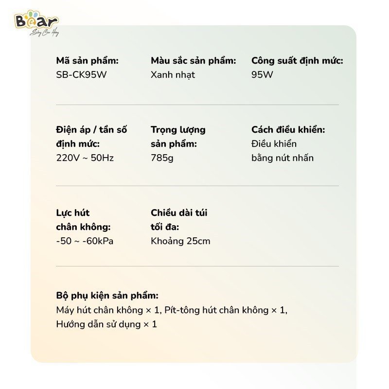 Máy Hút Chân Không Bear SB-CK95W - Ảnh 5