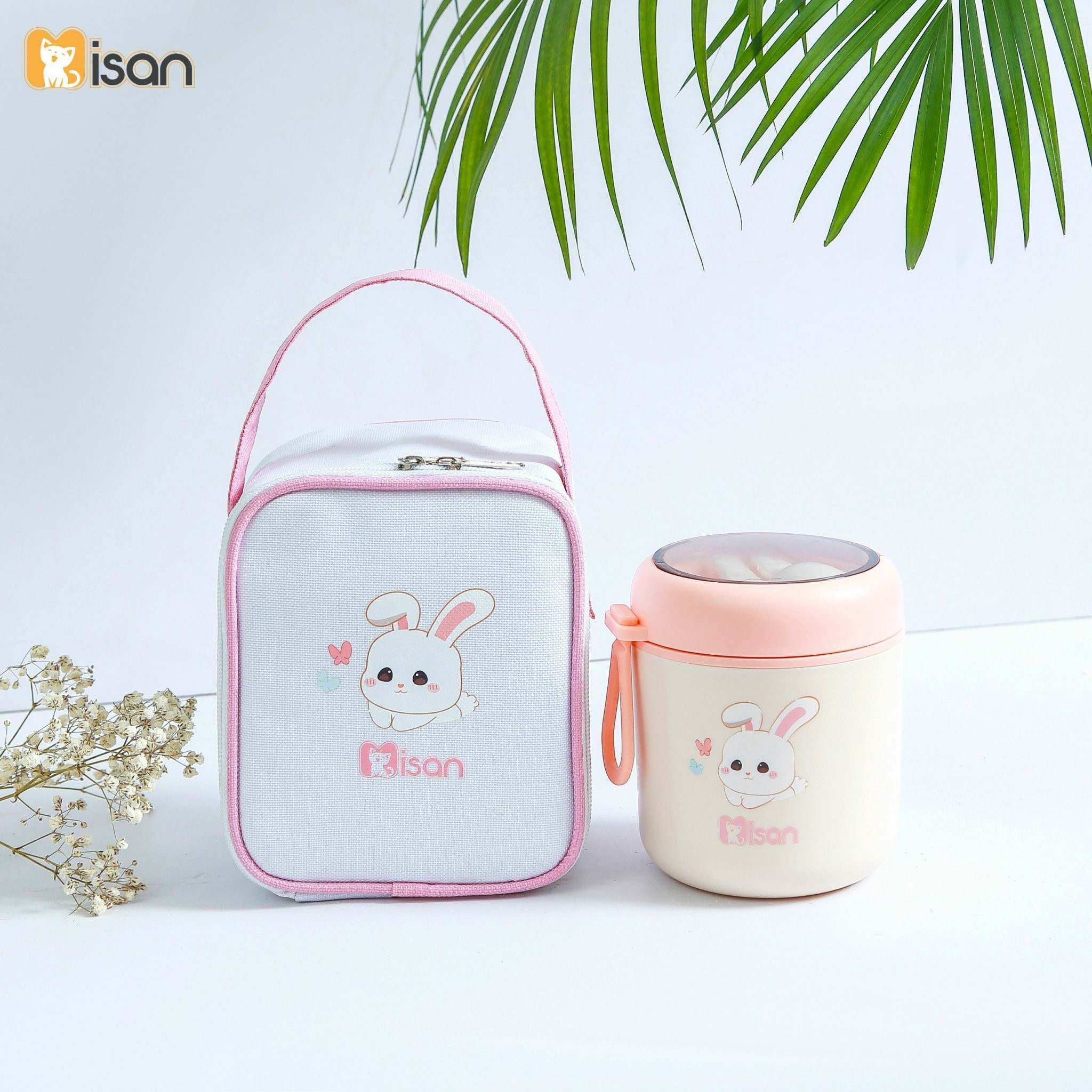 Bình giữ nhiệt, ủ cháo cao cấp Misan hình gấu kèm thìa - Ảnh 5