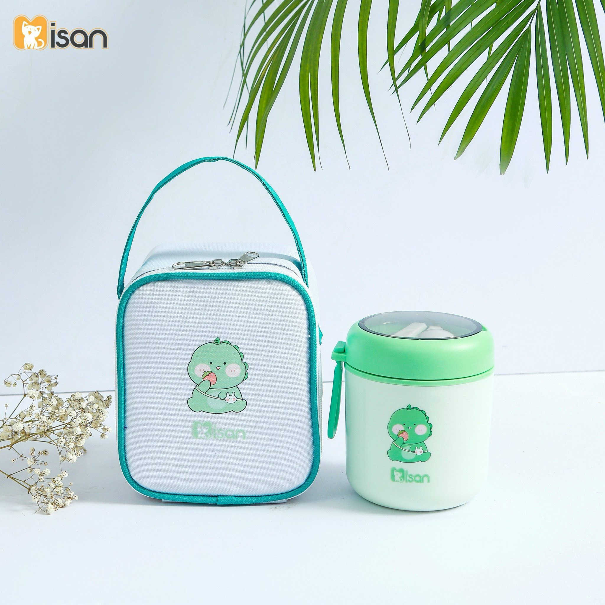 Bình giữ nhiệt, ủ cháo cao cấp Misan hình gấu kèm thìa - Ảnh 6