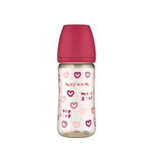 Bình sữa Moyuum Premium PPSU - 270ml - Bản trái tim đỏ