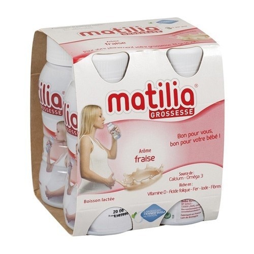 Sữa bầu Matilia Vị Dâu 200ml (lốc 4 hộp)
