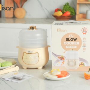 Nồi nấu chậm Misan 1L kèm xửng hấp MS005D (Bản giới hạn - màu be)