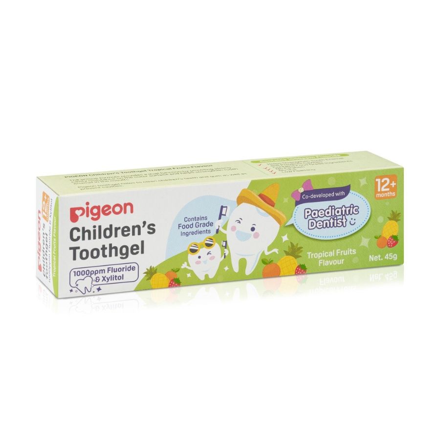 Kem đánh răng Pigeon Children's Toothgel hương Trái Cây Nhiệt Đới 45g 12M