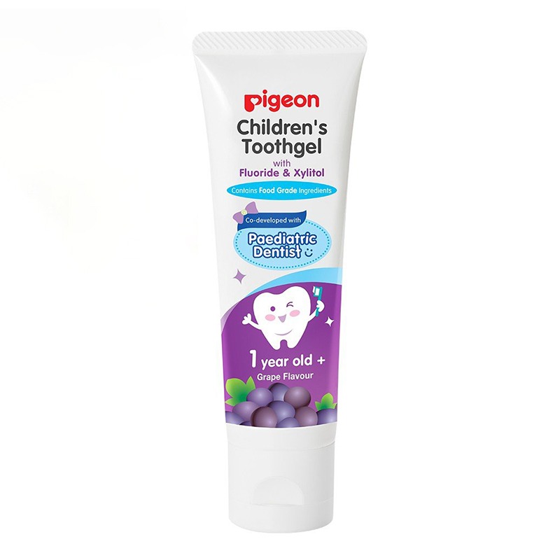 Kem đánh răng Pigeon Children's Toothgel hương Nho 45g 12M - Ảnh 2