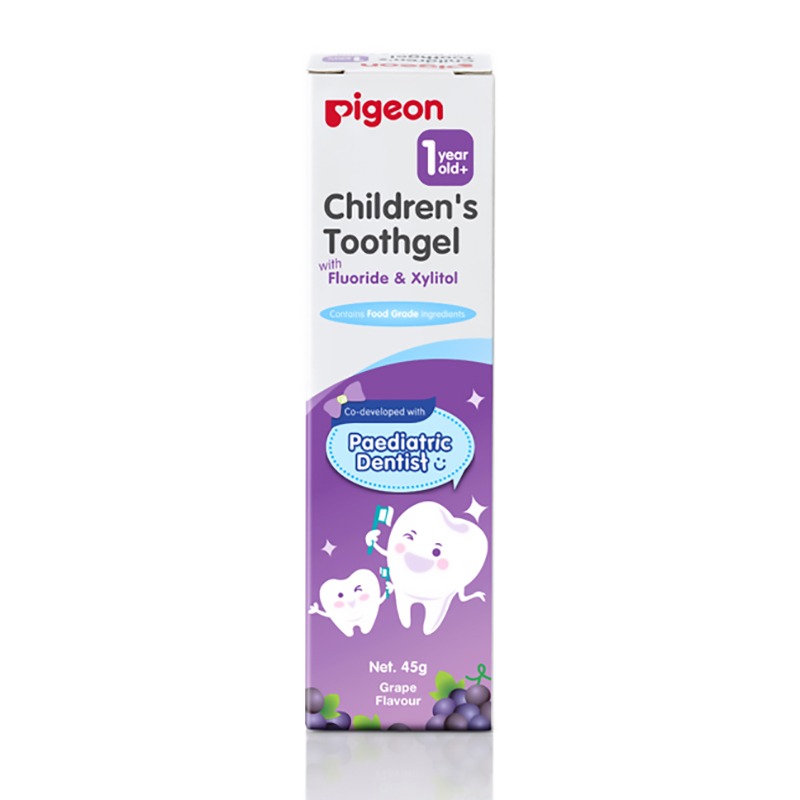 Kem đánh răng Pigeon Children's Toothgel hương Nho 45g 12M - Ảnh 3