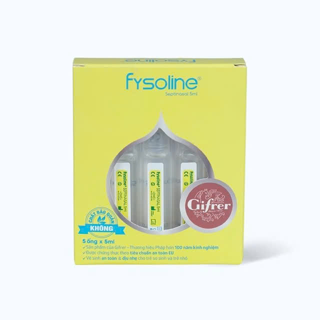 Nước muối kháng viêm Fysoline Gifrer trị sổ mũi ( tuýp vàng) - ( 5 ống)
