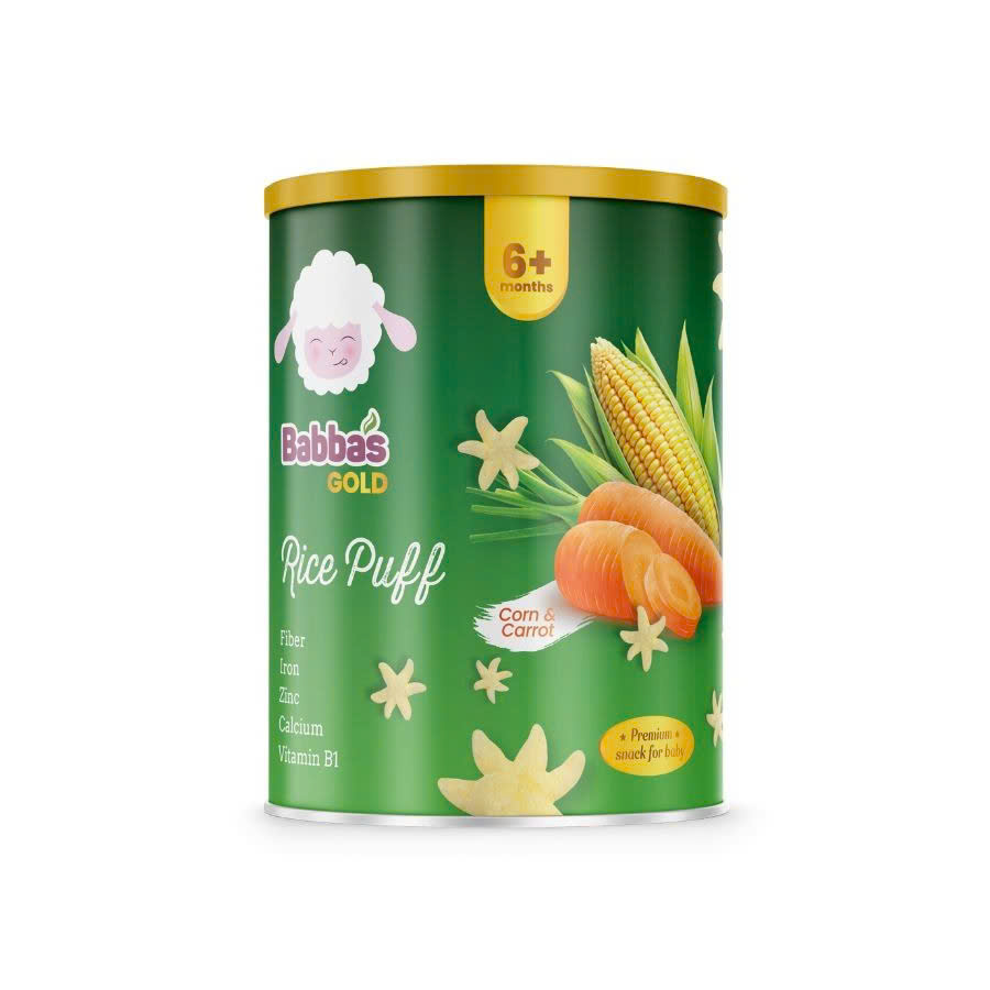 Bánh gạo Babba’s Gold vị Ngô, Cà Rốt 35g