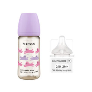 Bình sữa Moyuum PPSU mèo tím 270ml