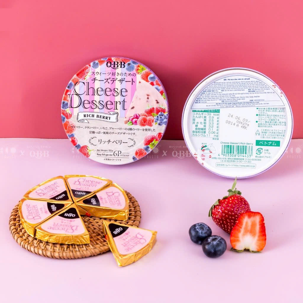 Phô mai QBB vị dâu, mâm xôi, việt quất (6x15g) mẫu mới - Ảnh 2
