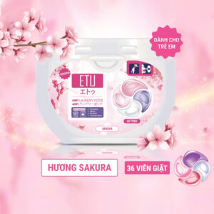Viên giặt Etu 4IN1 Hương Sakura (Diệu nhẹ, da nhạy cảm ) 36 viên/ 432g