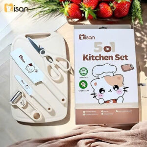 Bộ Dao Thớt 5in1 Kitty The Chef Misan Cao Cấp