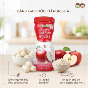 Bỏng gạo tròn hữu cơ vị táo Baby Farm (màu đỏ), 50g/gói